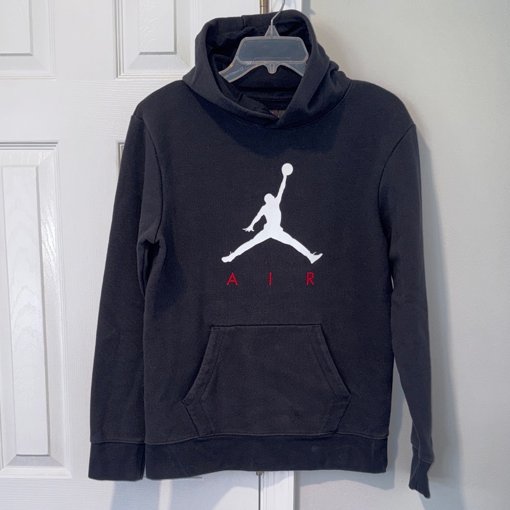 Nike Black Hoodie with White and Red Logo